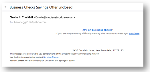 example showing spam email lengths are always too short