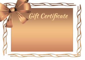 put photos related to gift certificates and gift cards for more visual appeal at silent auction